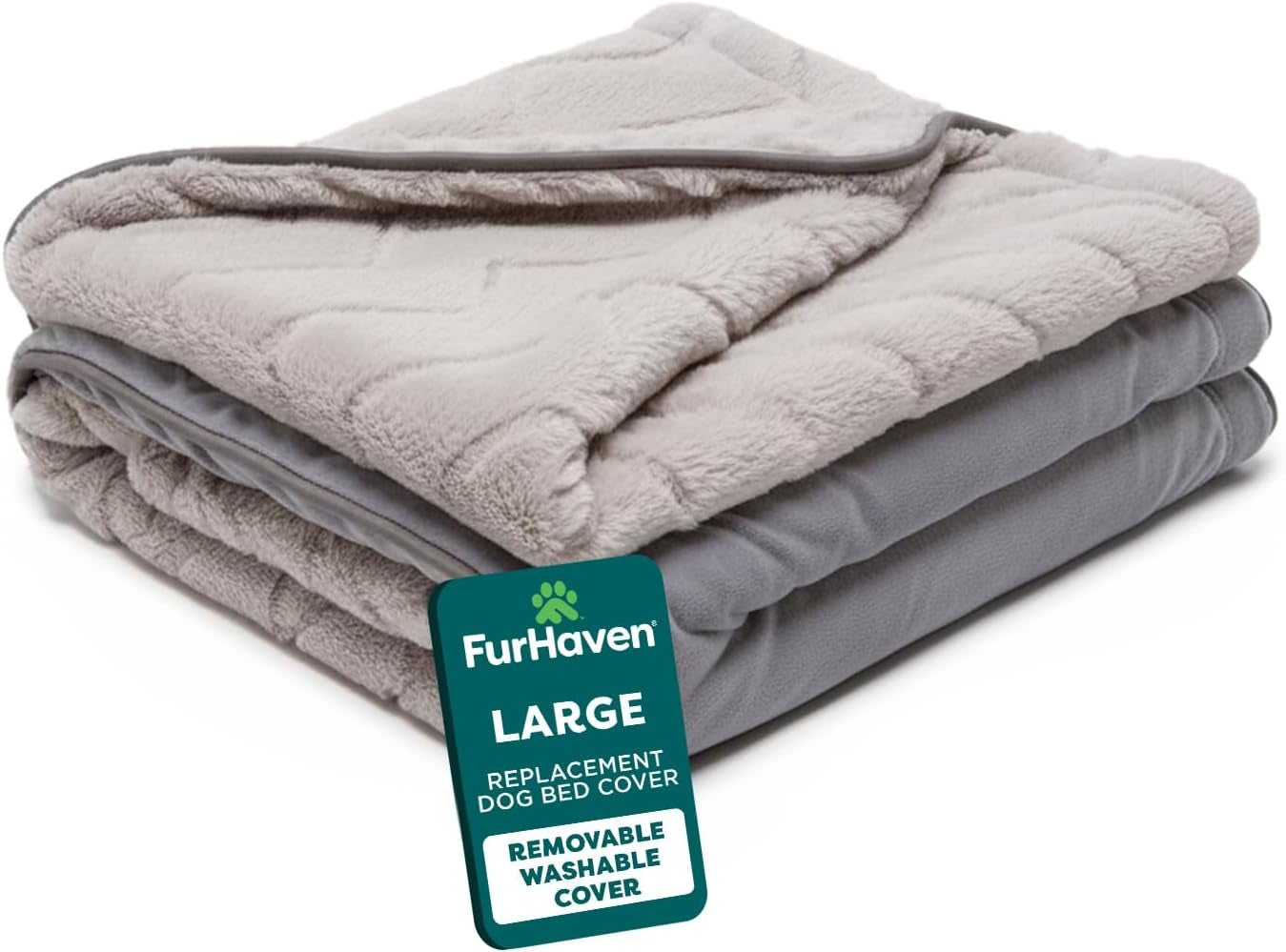 Replacement Dog Bed Cover Faux Fur & Velvet Sofa-Style, Machine Washable - Dark Sage, Jumbo (X-Large)