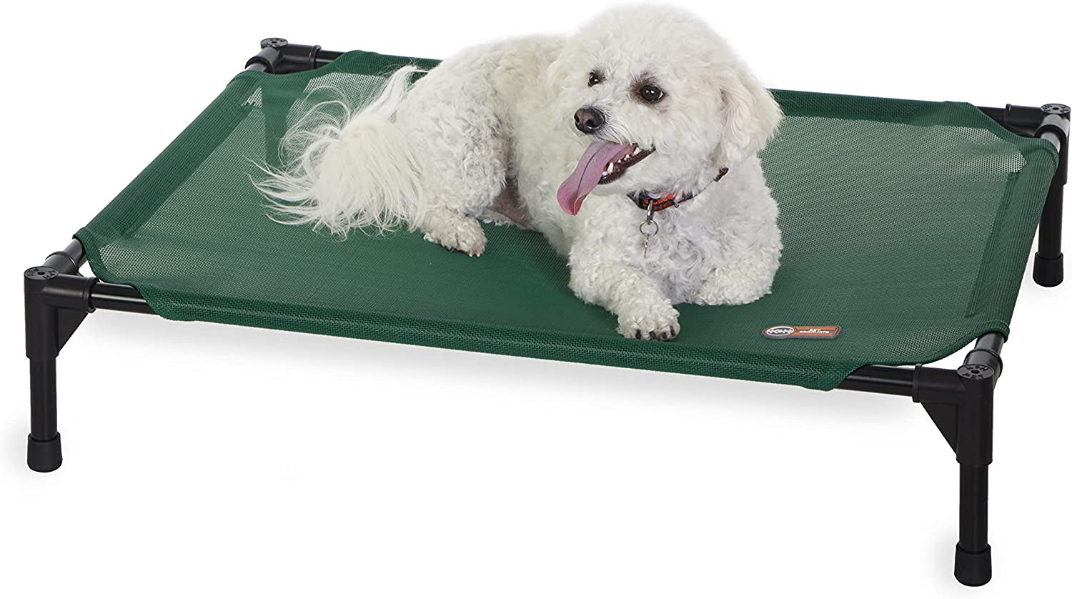 Outdoor Elevated Dog Cot, Breathable Cooling Elevated Cot Hammock Pet Bed for Large Dogs, Washable Mesh Cover, Raised Metal Frame, Collapsible, Portable - Large 42 X 30In Chocolate