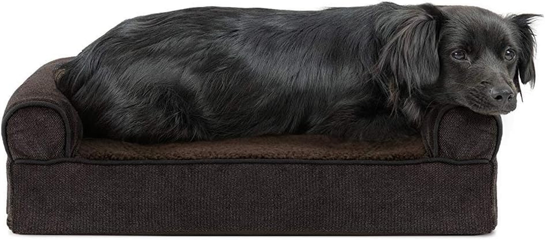 Replacement Dog Bed Cover Faux Fur & Velvet Sofa-Style, Machine Washable - Dark Sage, Jumbo (X-Large)