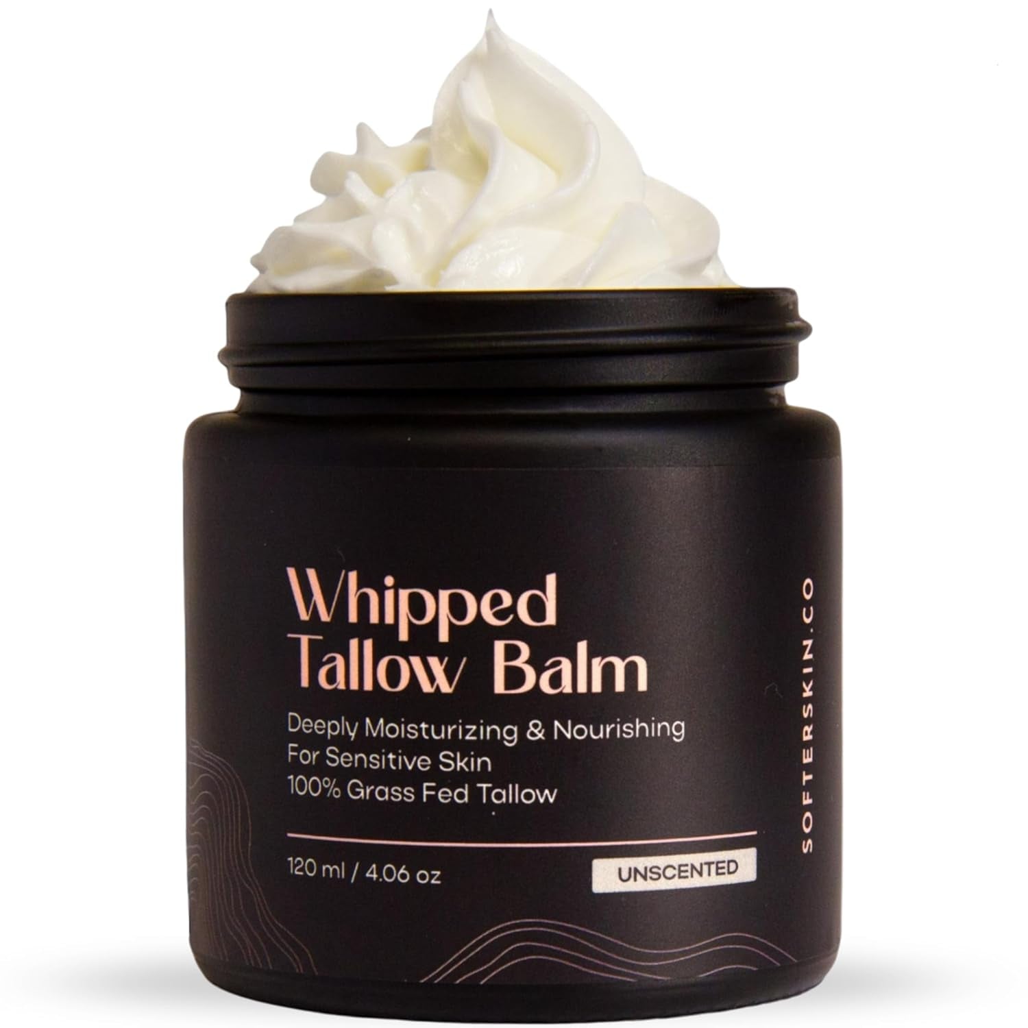 Beef Tallow for Skin (Unscented 2 Oz) - Whipped Tallow Balm for Face and Body - Natural Moisturizer for Sensitive Dry Skin - Handmade Body Butter - 100% Grass-Fed - Gentle Skincare Cream - Belly Butter Lotion