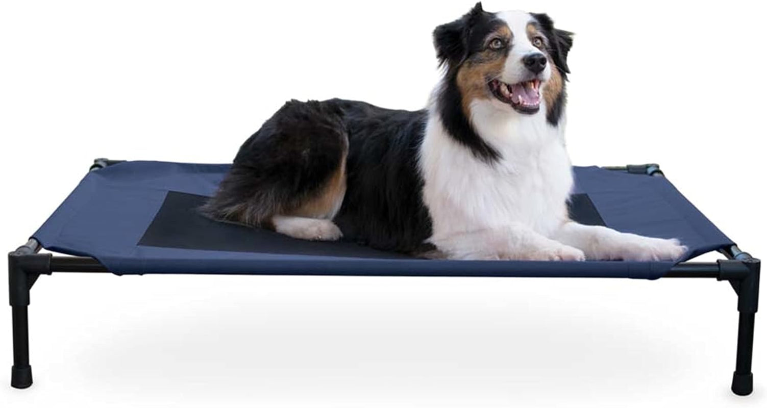 Outdoor Elevated Dog Cot, Breathable Cooling Elevated Cot Hammock Pet Bed for Large Dogs, Washable Mesh Cover, Raised Metal Frame, Collapsible, Portable - Large 42 X 30In Chocolate