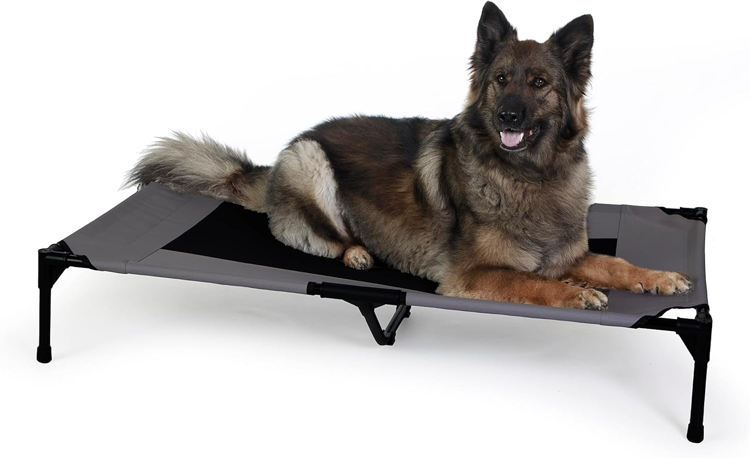 Outdoor Elevated Dog Cot, Breathable Cooling Elevated Cot Hammock Pet Bed for Large Dogs, Washable Mesh Cover, Raised Metal Frame, Collapsible, Portable - Large 42 X 30In Chocolate