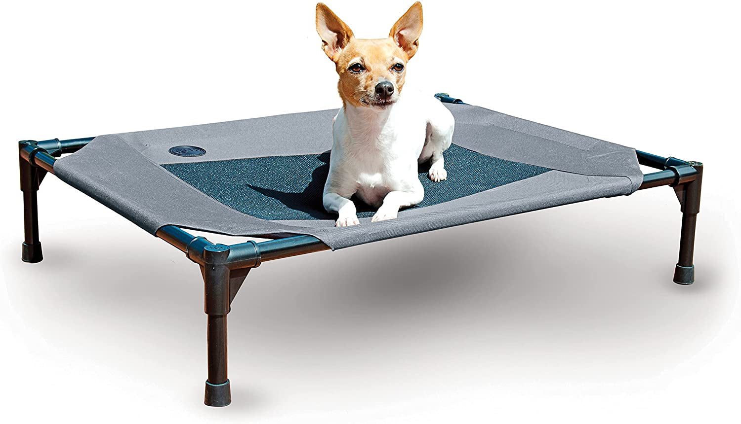 Outdoor Elevated Dog Cot, Breathable Cooling Elevated Cot Hammock Pet Bed for Large Dogs, Washable Mesh Cover, Raised Metal Frame, Collapsible, Portable - Large 42 X 30In Chocolate