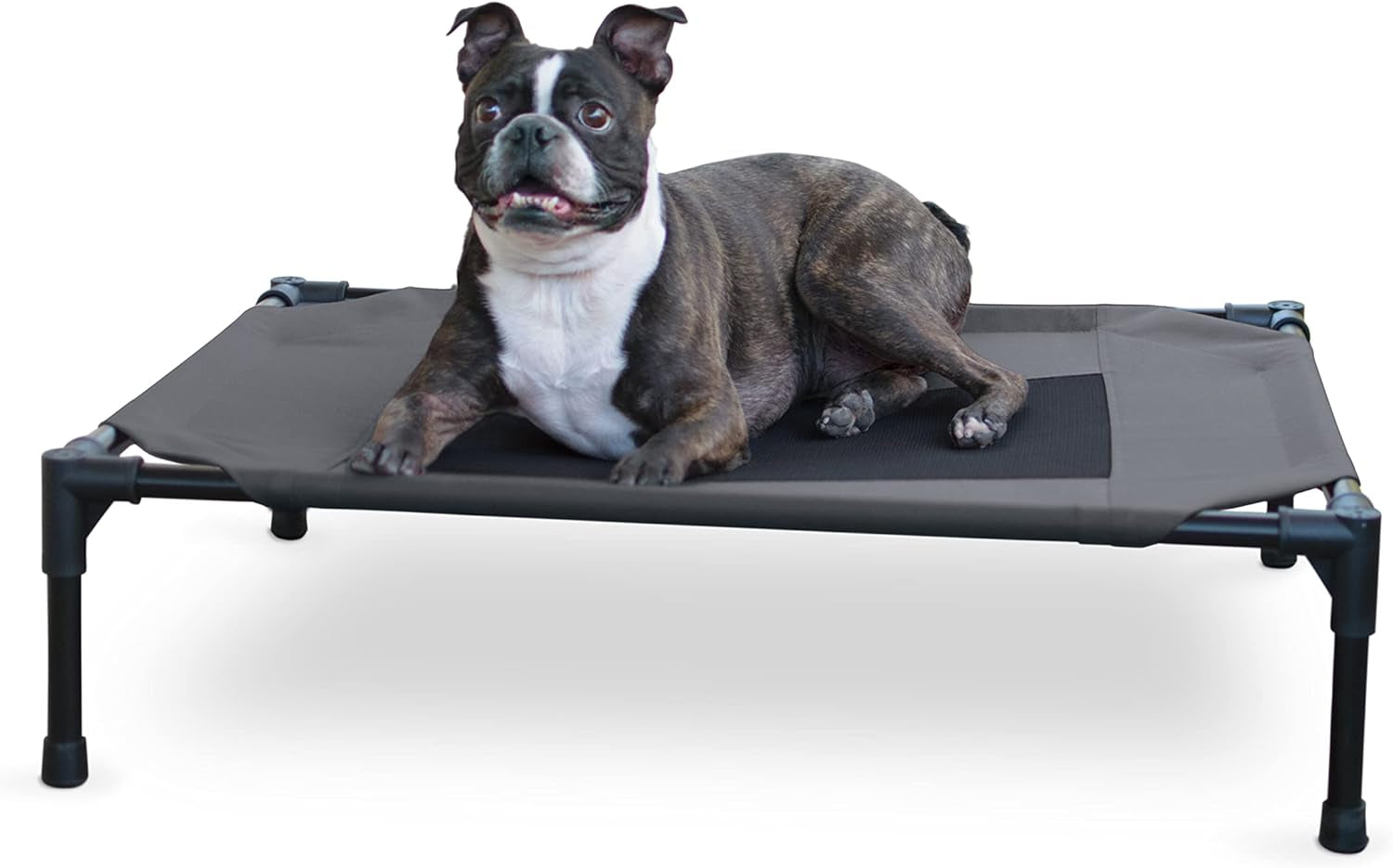 Outdoor Elevated Dog Cot, Breathable Cooling Elevated Cot Hammock Pet Bed for Large Dogs, Washable Mesh Cover, Raised Metal Frame, Collapsible, Portable - Large 42 X 30In Chocolate