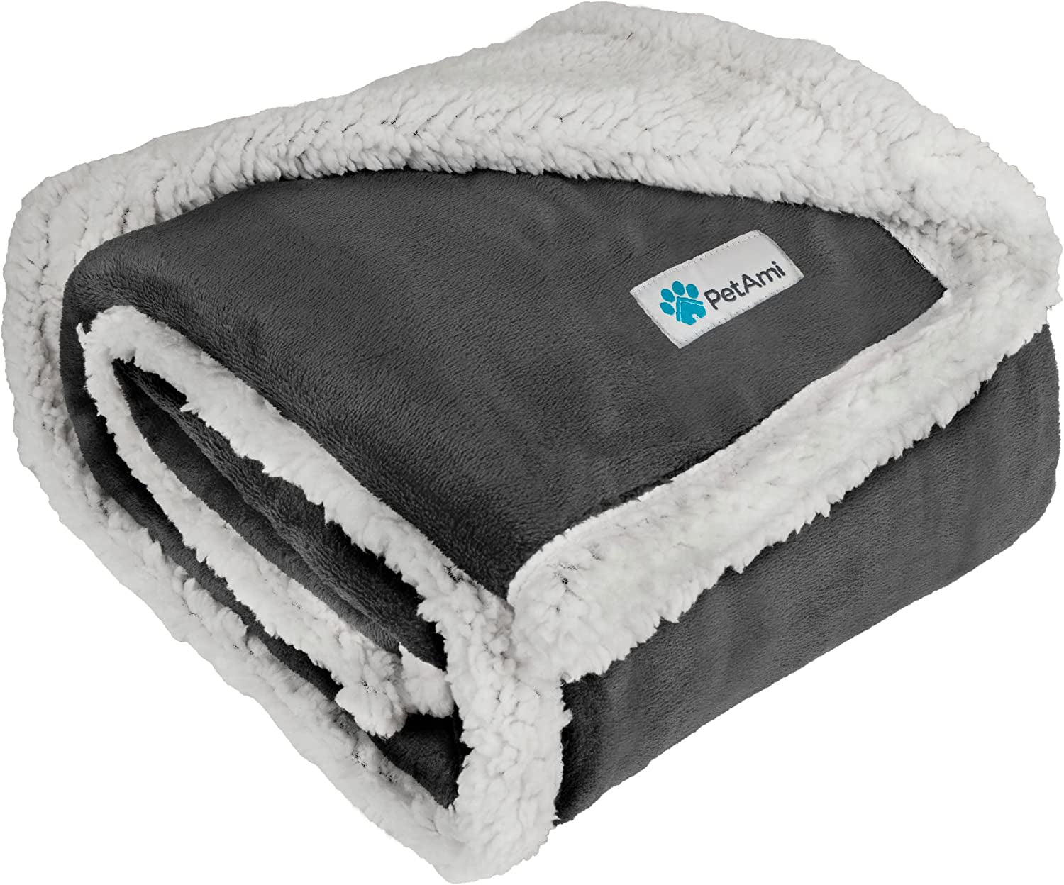 Dog Blanket for Medium Large Dogs, Pet Bed Blanket Cat Puppy Kitten, Fleece Furniture Couch Cover Protector Sofa Car, Soft Sherpa Dog Throw Plush Reversible Washable, 40X60 Plaid Navy Blue