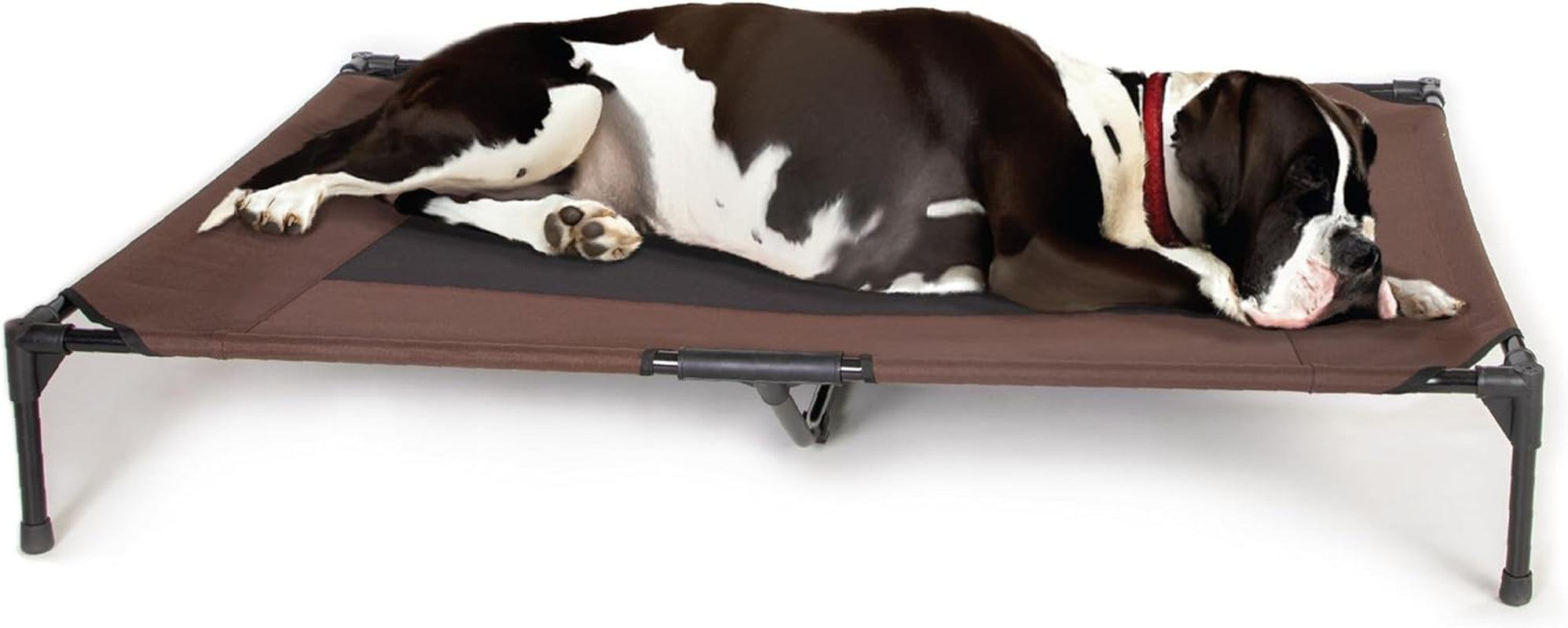 Outdoor Elevated Dog Cot, Breathable Cooling Elevated Cot Hammock Pet Bed for Large Dogs, Washable Mesh Cover, Raised Metal Frame, Collapsible, Portable - Large 42 X 30In Chocolate