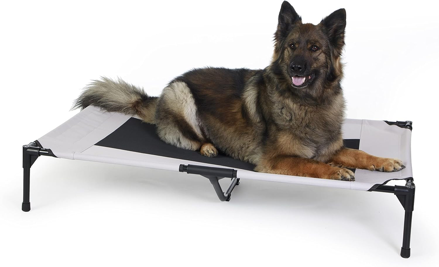 Outdoor Elevated Dog Cot, Breathable Cooling Elevated Cot Hammock Pet Bed for Large Dogs, Washable Mesh Cover, Raised Metal Frame, Collapsible, Portable - Large 42 X 30In Chocolate