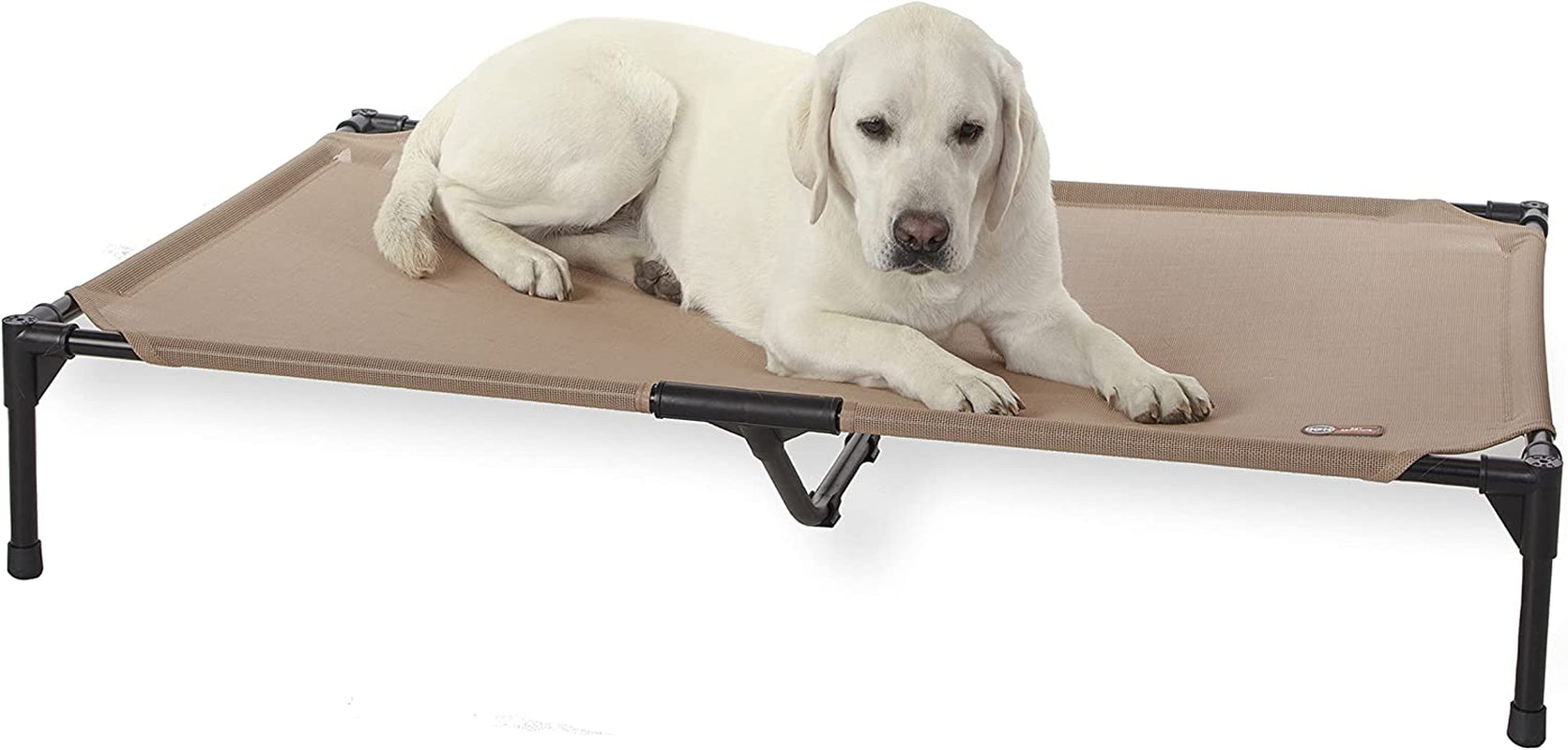 Outdoor Elevated Dog Cot, Breathable Cooling Elevated Cot Hammock Pet Bed for Large Dogs, Washable Mesh Cover, Raised Metal Frame, Collapsible, Portable - Large 42 X 30In Chocolate