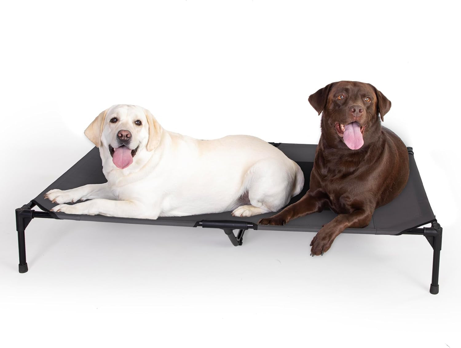 Outdoor Elevated Dog Cot, Breathable Cooling Elevated Cot Hammock Pet Bed for Large Dogs, Washable Mesh Cover, Raised Metal Frame, Collapsible, Portable - Large 42 X 30In Chocolate