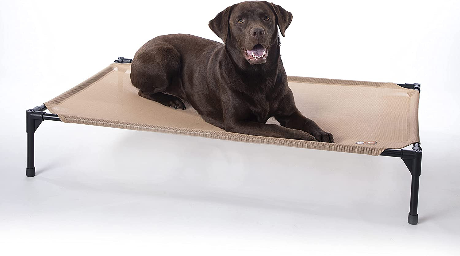 Outdoor Elevated Dog Cot, Breathable Cooling Elevated Cot Hammock Pet Bed for Large Dogs, Washable Mesh Cover, Raised Metal Frame, Collapsible, Portable - Large 42 X 30In Chocolate