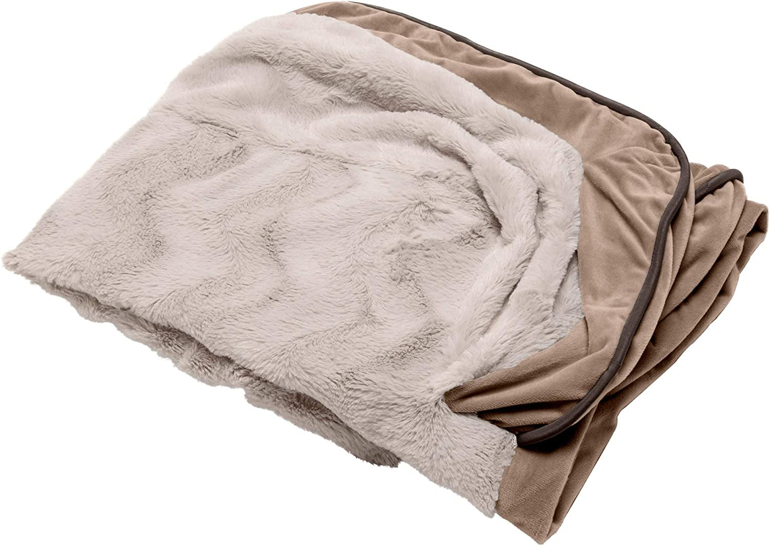 Replacement Dog Bed Cover Faux Fur & Velvet Sofa-Style, Machine Washable - Dark Sage, Jumbo (X-Large)