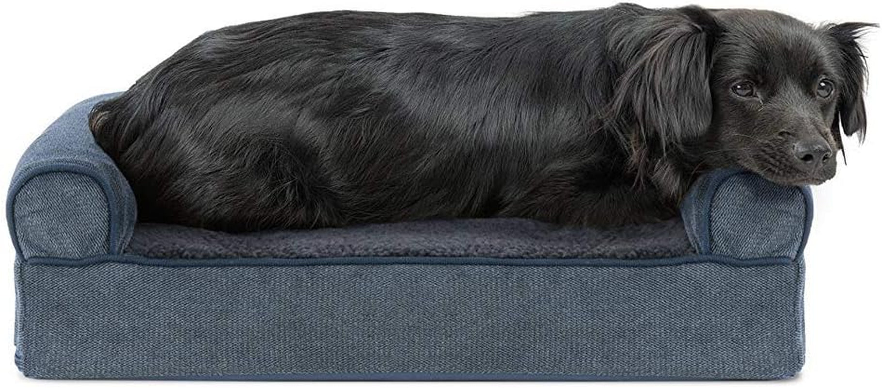 Replacement Dog Bed Cover Faux Fur & Velvet Sofa-Style, Machine Washable - Dark Sage, Jumbo (X-Large)