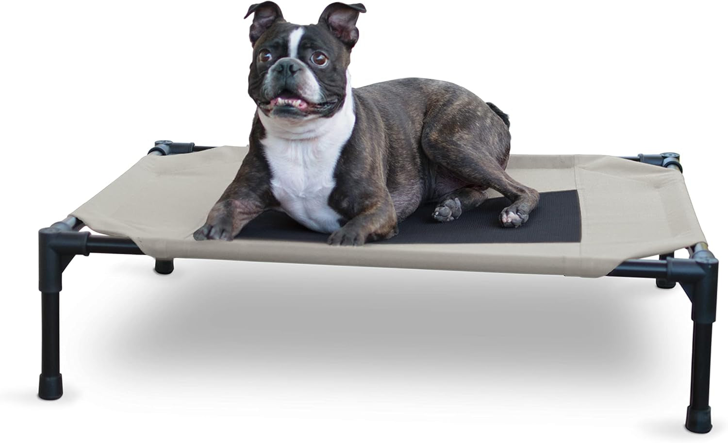 Outdoor Elevated Dog Cot, Breathable Cooling Elevated Cot Hammock Pet Bed for Large Dogs, Washable Mesh Cover, Raised Metal Frame, Collapsible, Portable - Large 42 X 30In Chocolate
