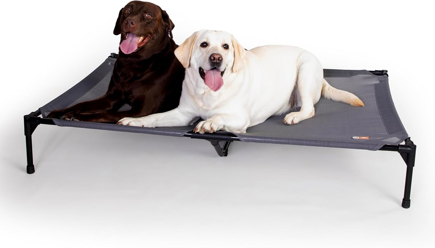 Outdoor Elevated Dog Cot, Breathable Cooling Elevated Cot Hammock Pet Bed for Large Dogs, Washable Mesh Cover, Raised Metal Frame, Collapsible, Portable - Large 42 X 30In Chocolate